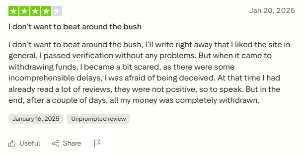 WinShark Casino Review 2 - Player Feedback